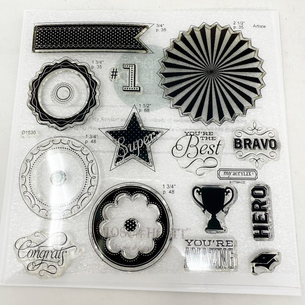 Close to my Heart My Acrylix Stamp Set - D1530 - Cricut Artiste Collection KUDOS